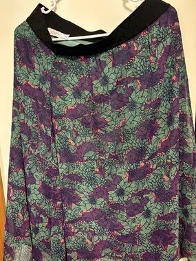 LulaRoe Women’s Floral Print skirt - Purple & Green